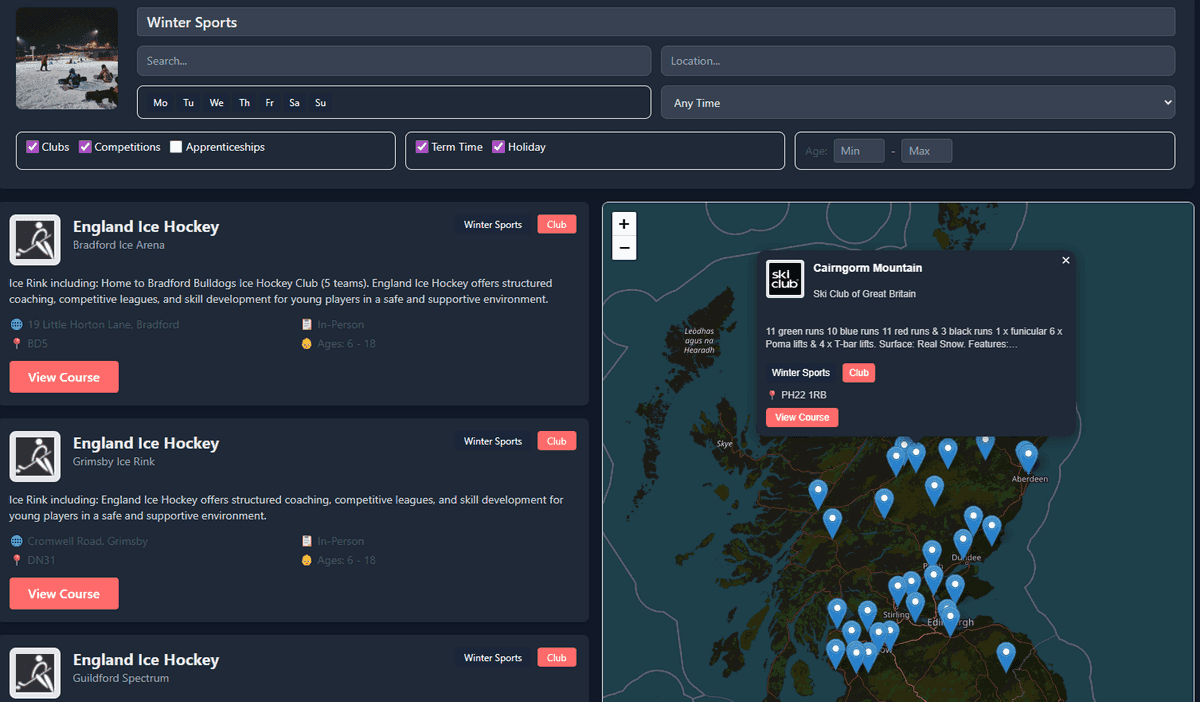 Busy Kids Winter Sports Section